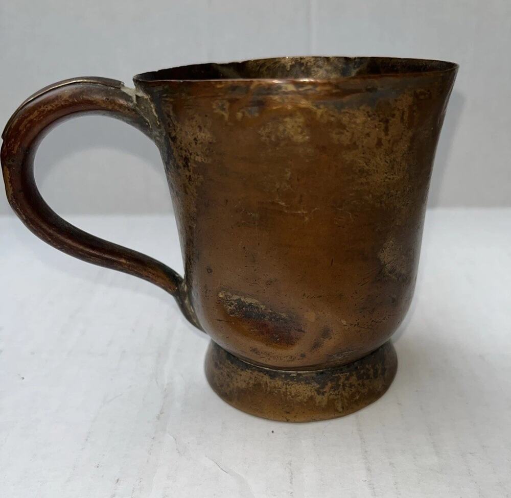 Mid 19th Century Copper Mug by C. Needham - Sheffield This Cup Has Many Dents
